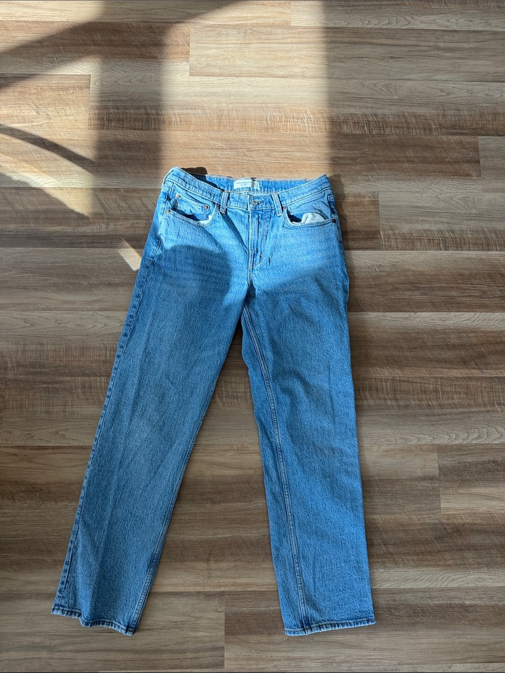Abercrombie & Fitch Straight-Leg Light Blue Jeans
